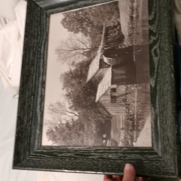 Log Cabin(2)Photographs,LARGE,Custom frame,Authentic/ Vintage - Picture 4 of 6